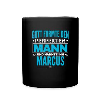 Marcus Name Design - Tasse einfarbig - Schwarz - Vorne