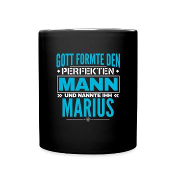 Marius Name Design - Tasse einfarbig - Schwarz - Vorne
