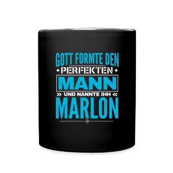 Marlon Name Design - Tasse einfarbig - Schwarz - Vorne