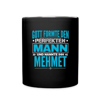 Mehmet Name Design - Tasse einfarbig - Schwarz - Vorne