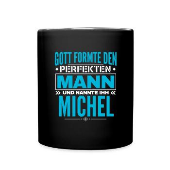 Michel Name Design - Tasse einfarbig - Schwarz - Vorne