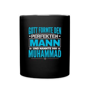 Muhammad Name Design - Tasse einfarbig - Schwarz - Vorne