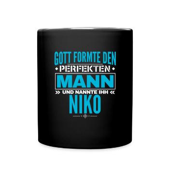 Niko Name Design - Tasse einfarbig - Schwarz - Vorne