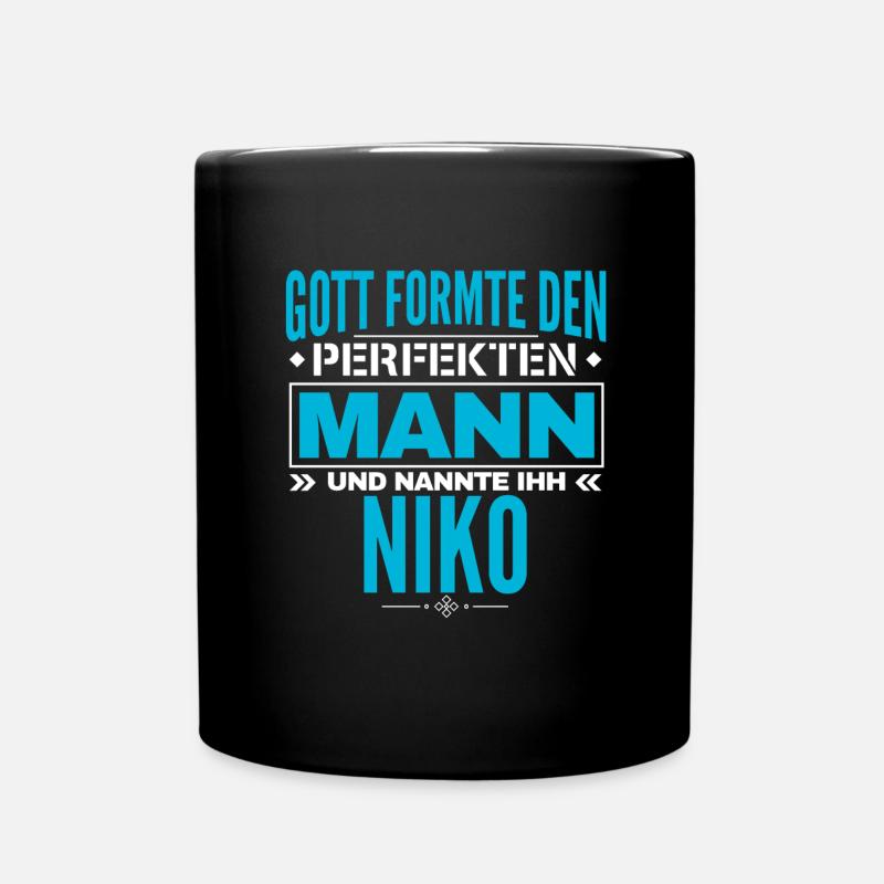 Niko Name Design - Tasse einfarbig - Schwarz