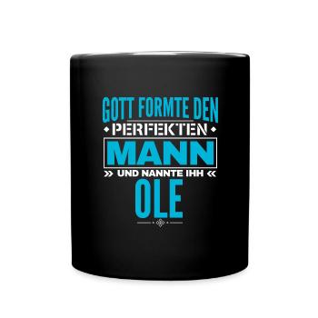 Ole Name Design - Tasse einfarbig - Schwarz - Vorne