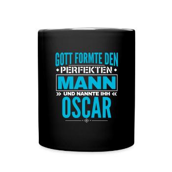 Oscar Name Design - Tasse einfarbig - Schwarz - Vorne