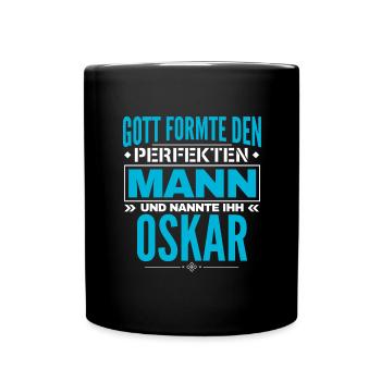 Oskar Name Design - Tasse einfarbig - Schwarz - Vorne