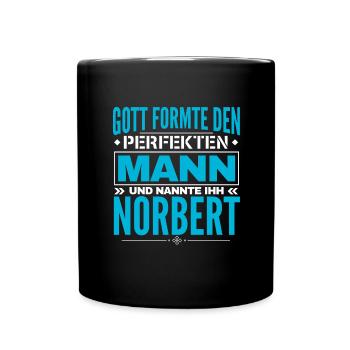 Norbert Name Design - Tasse einfarbig - Schwarz - Vorne