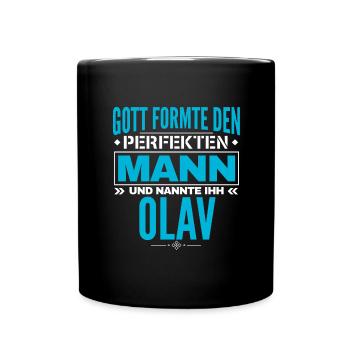 Olav Name Design - Tasse einfarbig - Schwarz - Vorne