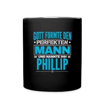 Phillip Name Design - Tasse einfarbig - Schwarz - Vorne