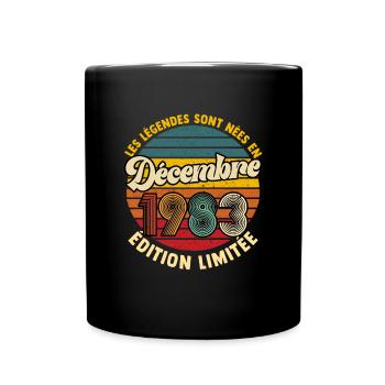 Anniversaire 40 Ans Légendes Nées En Décembre 1983 - Mug uni - noir - Devant