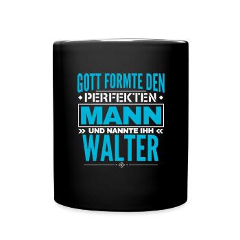 Walter Name Design - Tasse einfarbig - Schwarz - Vorne