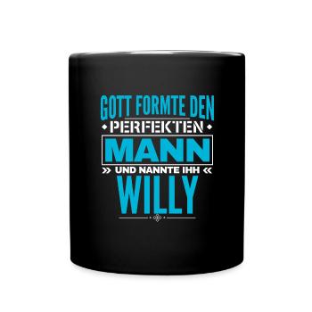 Willy Name Design - Tasse einfarbig - Schwarz - Vorne