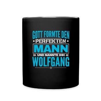 Wolfgang Name Design - Tasse einfarbig - Schwarz - Vorne
