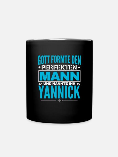 Yannick Name Design - Tasse einfarbig - Schwarz