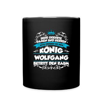 Wolfgang Name Design - Tasse einfarbig - Schwarz - Vorne