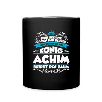 Achim Name Design - Tasse einfarbig - Schwarz - Vorne