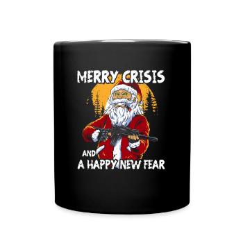 Merry Crisis - Tasse einfarbig - Schwarz - Vorne