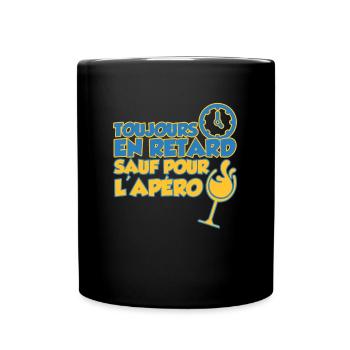 Retard Cadeau Apéro Humour Beauf Alcool Apéritif - Mug uni - noir - Devant
