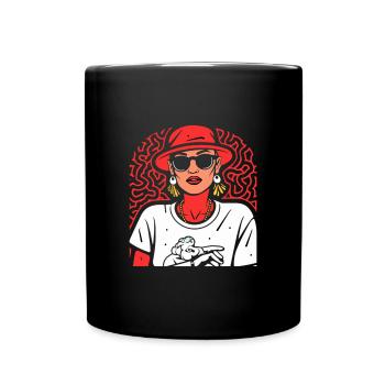 Frau - Tasse einfarbig - Schwarz - Vorne