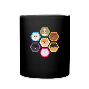 Cute Pomeranian Pomeranian puppy dog - Full Colour Mug - black - Front