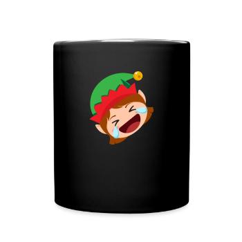 Mädchen Elf Emoticons rollen auf dem Boden lachen - Tasse einfarbig - Schwarz - Vorne