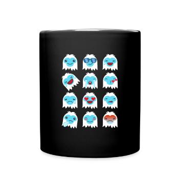 Abscheuliche Schneemann Emoticons Weihnachten Emot - Tasse einfarbig - Schwarz - Vorne