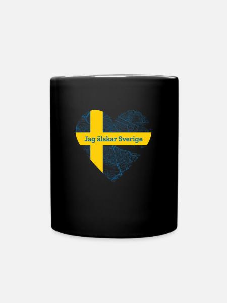 Jag älskar Sverige Schweden Schwedisch - Tasse einfarbig - Schwarz