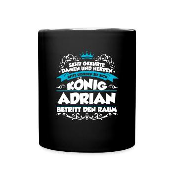 Adrian Name Design - Tasse einfarbig - Schwarz - Vorne