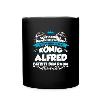 Alfred Name Design - Tasse einfarbig - Schwarz - Vorne