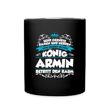 Armin Name Design - Tasse einfarbig - Schwarz - Vorne