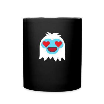 Herzaugen abscheulich Schneemann EmoticonYeti Emot - Tasse einfarbig - Schwarz - Vorne