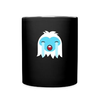 Laute abscheuliche Schneemann -Emoticon schreien - Tasse einfarbig - Schwarz - Vorne