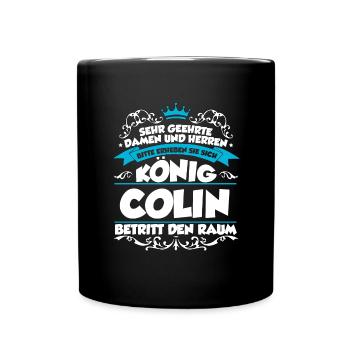 Colin Name Design - Tasse einfarbig - Schwarz - Vorne