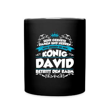 David Name Design - Tasse einfarbig - Schwarz - Vorne