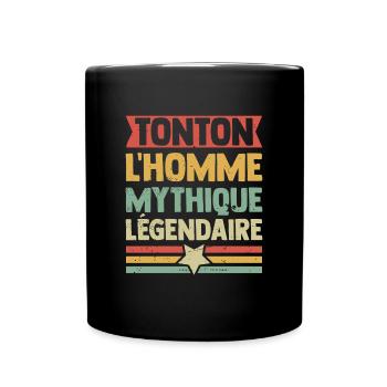 Super Tonton Anniversaire Futur Tonton Humour - Mug uni - noir - Devant