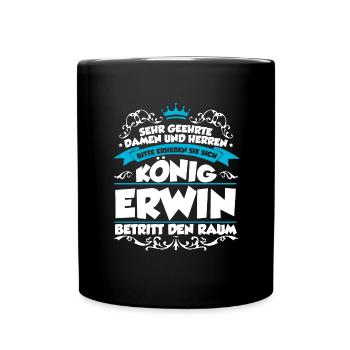 Erwin Name Design - Tasse einfarbig - Schwarz - Vorne