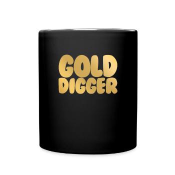Gold Bigger Lustige passende Paare Gold Bagger - Tasse einfarbig - Schwarz - Vorne