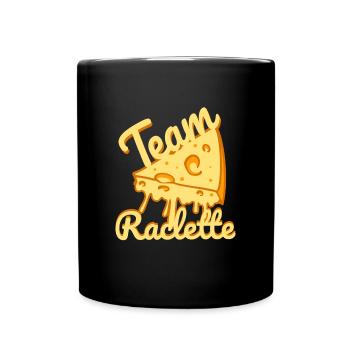 Team Raclette Käse Genuss - Tasse einfarbig - Schwarz - Vorne