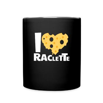 I Love Raclette Cheese - Full Colour Mug - black - Front