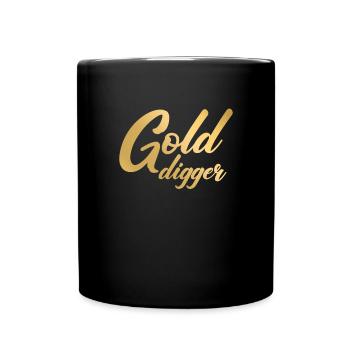 Gold Bigger Lustige passende Paare Gold Bagger - Tasse einfarbig - Schwarz - Vorne