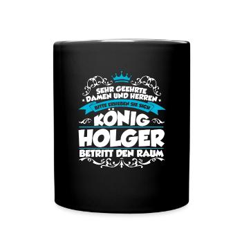 Holger Name Design - Tasse einfarbig - Schwarz - Vorne