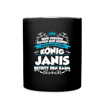 Janis Name Design - Tasse einfarbig - Schwarz - Vorne