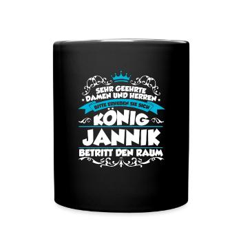 Jannik Name Design - Tasse einfarbig - Schwarz - Vorne