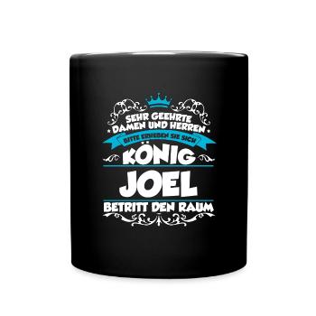 Joel Name Design - Tasse einfarbig - Schwarz - Vorne