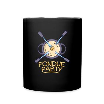 Fondue Party Käsefondue Weihnachtsessen - Tasse einfarbig - Schwarz - Vorne
