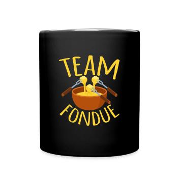 Team Fondue Käsefondue Weihnachtsessen - Tasse einfarbig - Schwarz - Vorne