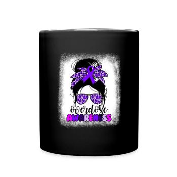 Overdose Awareness Messy Bun Over - Full Colour Mug - black - Front