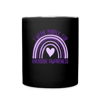 Je porte du violet pour la sensibilisation aux surdoses - Mug uni - noir - Devant