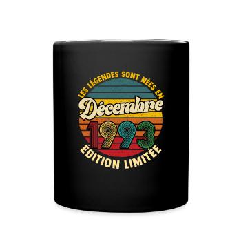 Anniversaire 30 ans Homme Femme Née Décembre 1993 - Mug uni - noir - Devant